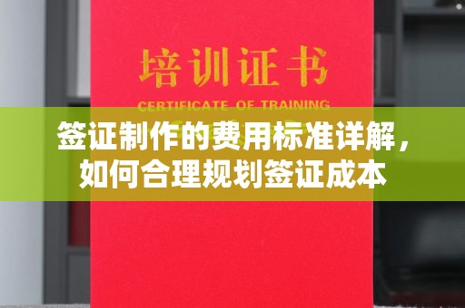 雄县签证制作的费用标准详解，如何合理规划签证成本